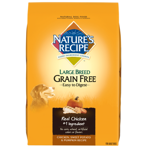 Nature's Recipe Large Breed Grain Free Chicken, Sweet Potato & Pumpkin Dry Dog Food