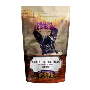 Health Extension Bully Puffs Chicken and Cheddar Dog Treats