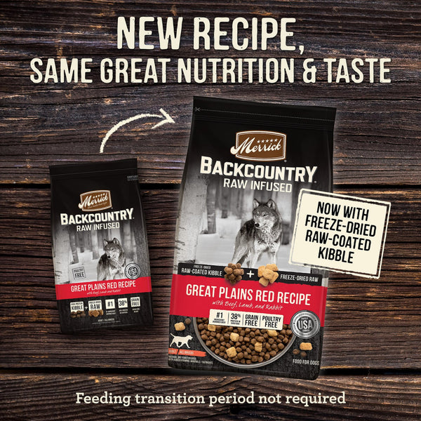 Merrick Backcountry Raw Infused Grain Free Great Plains Red Recipe Dry Dog Food