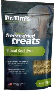 Dr. Tim's Freeze Dried Natural Beef Liver Dog and Cat Treats