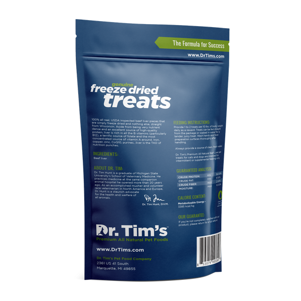 Dr. Tim's Freeze Dried Natural Beef Liver Dog and Cat Treats