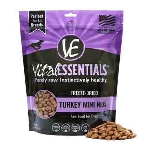 Vital Essentials Freeze Dried Grain Free Turkey Mini Nibs Entree for Dogs Food
