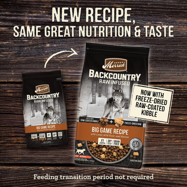 Merrick Backcountry Raw Infused Grain Free Big Game Recipe Dry Dog Food