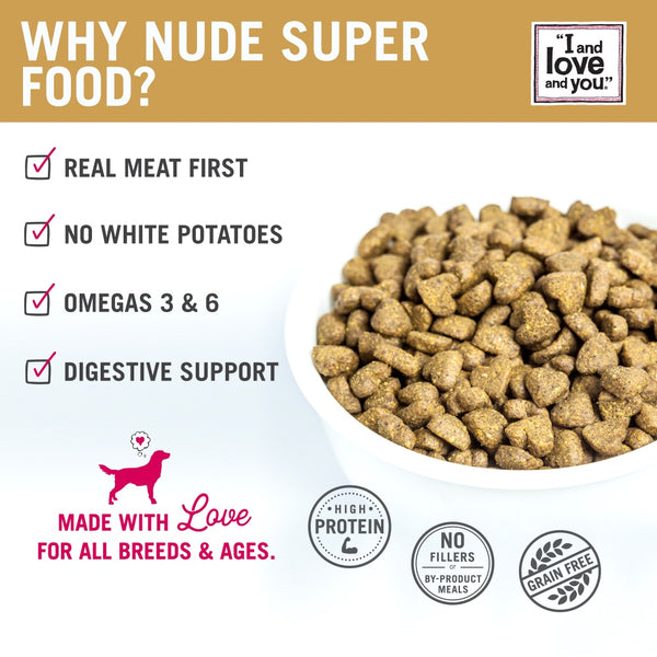 I and Love and You Grain Free Nude Super Food Red Meat Medley Dry Dog Food