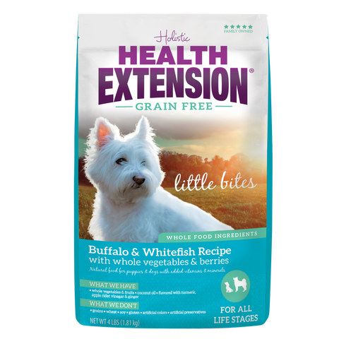 Health Extension Grain Free Buffalo and Whitefish Little Bites Recipe Dry Dog Food