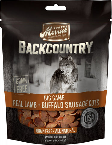 Merrick Backcountry Big Game Grain Free Real Lamb & Buffalo Sausage Cuts Dog Treats
