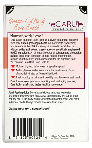 Caru Grass Fed Beef Bone Broth For Dogs & Cats