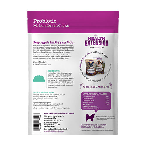 Health Extension Dental Bones Probiotic Dog Treat